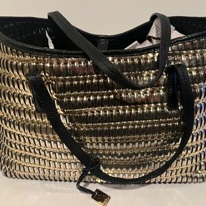 BOTKIER- Woven Metallic Tote Bag